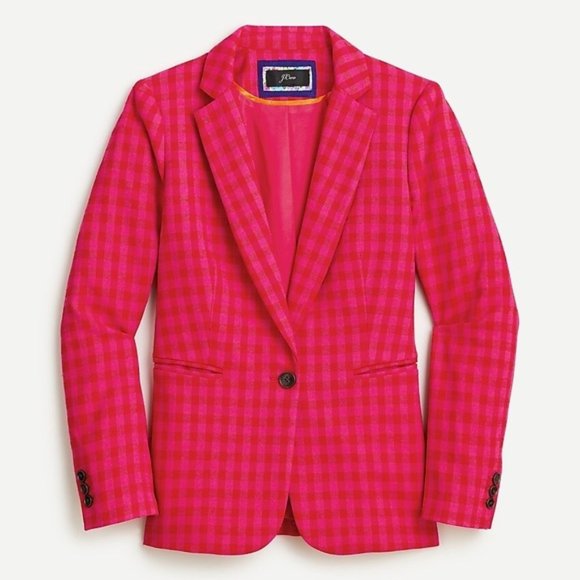 J. CREW Red & Pink Gingham Jacket – 4